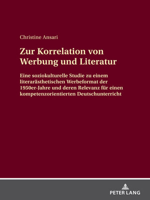 cover image of Zur Korrelation von Werbung und Literatur
